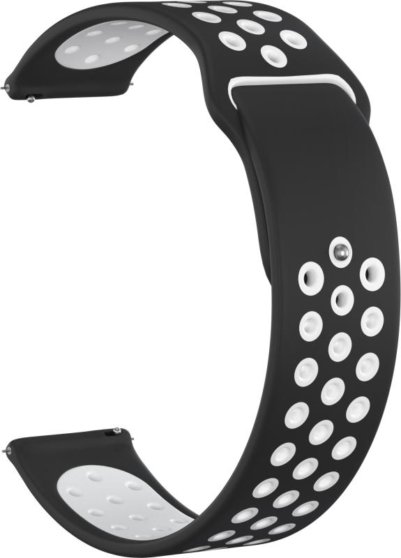 

Ремешок силиконовый GSMIN Sport Edition 20 для Xiaomi Mibro Lite (Черно-белый)