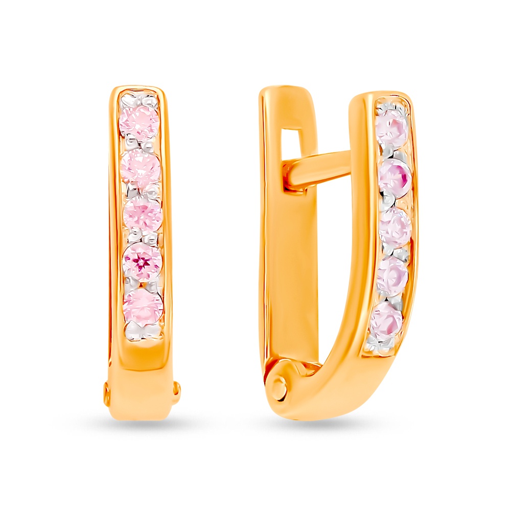 

Серьги из красного золота 585Gold 602000444, фианит, 602000444