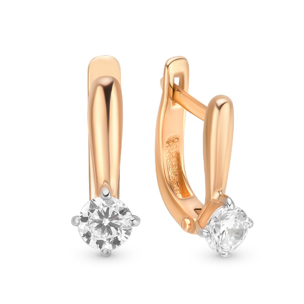 

Серьги из красного золота 585Gold 602000462, фианит, 602000462