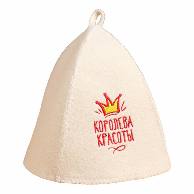 

Шапка для бани Добропаровъ Королева красоты с вышивкой  розовый, Королева красоты