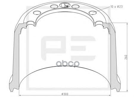 046.428-00A Барабан Тормозной 300X200/209 H=260 D=190/225 N=10X23Bpw