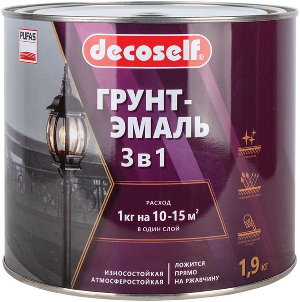 DECOSELF грунт-эмаль 3 в1 зеленая (1,9кг) матовая