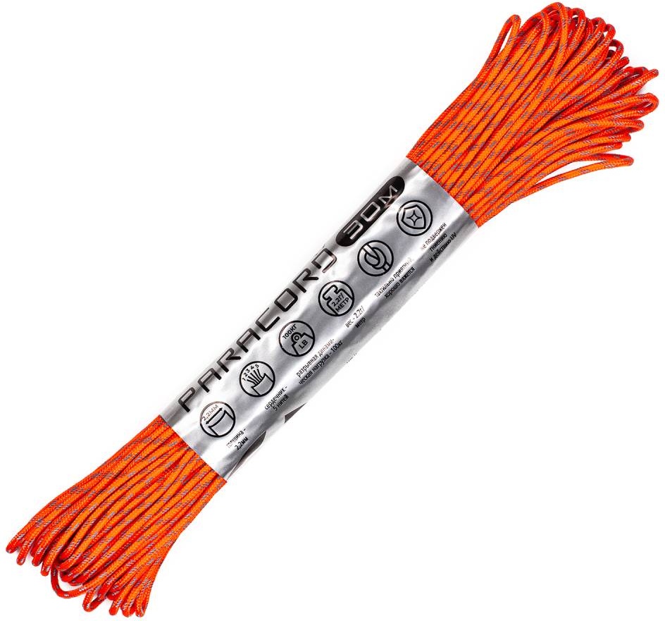 

Паракорд 275 CORD 30м световозвращающий (neon orange), Оранжевый