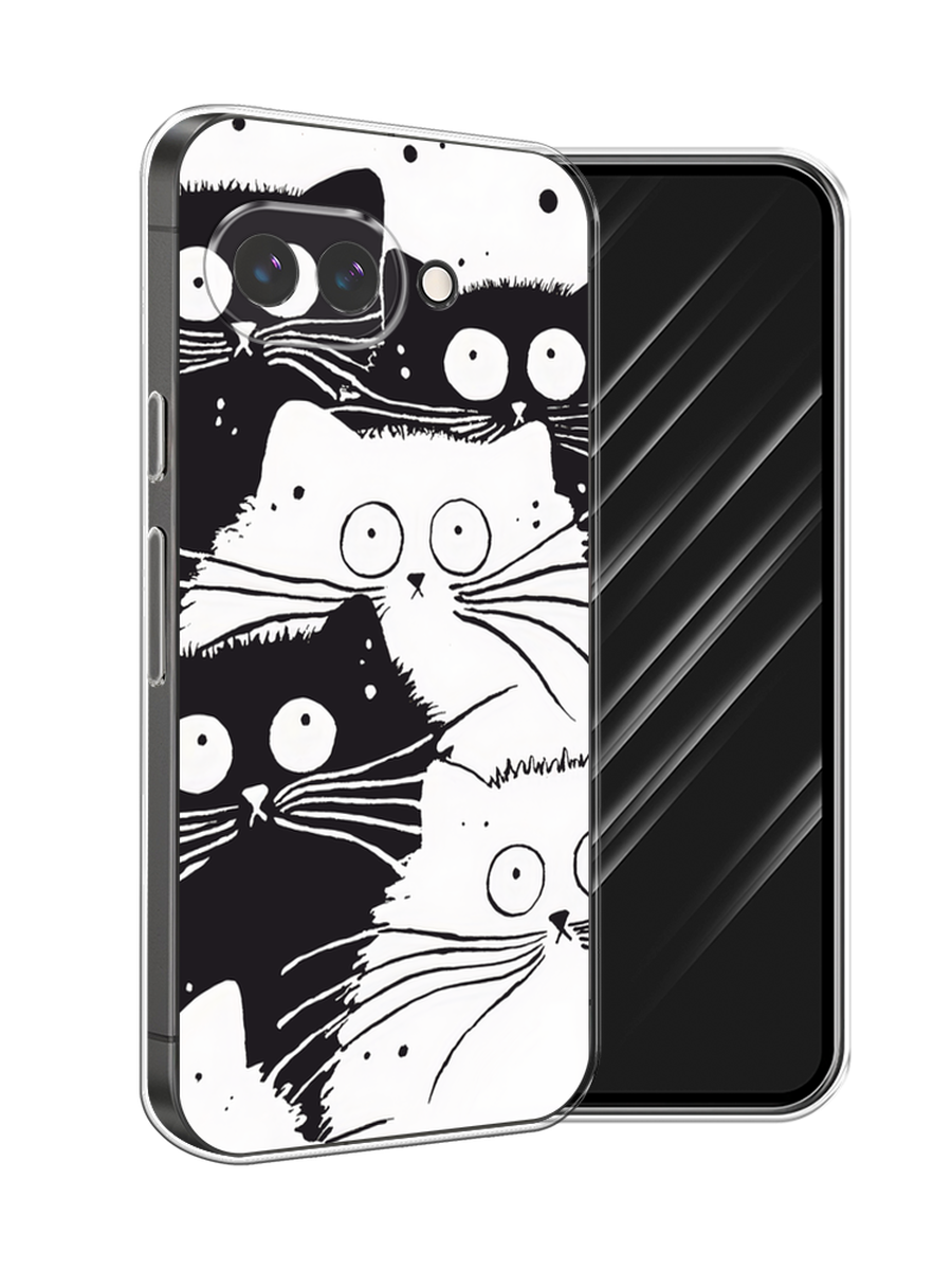 

Чехол Awog на Google Pixel 9a "Коты черно-белые", Черный;белый, 272250-1
