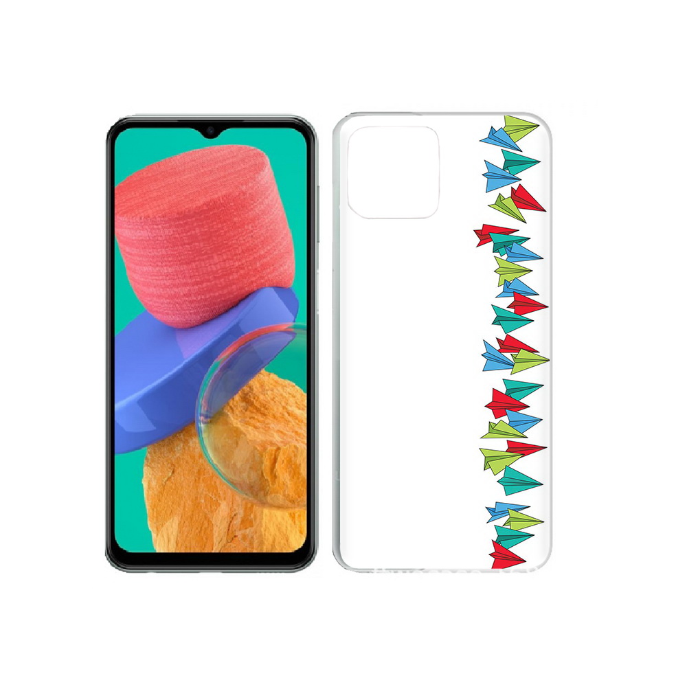 

Чехол MyPads Tocco для Samsung Galaxy M33 самолетики из листочков (PT227322.603.593), Прозрачный, Tocco