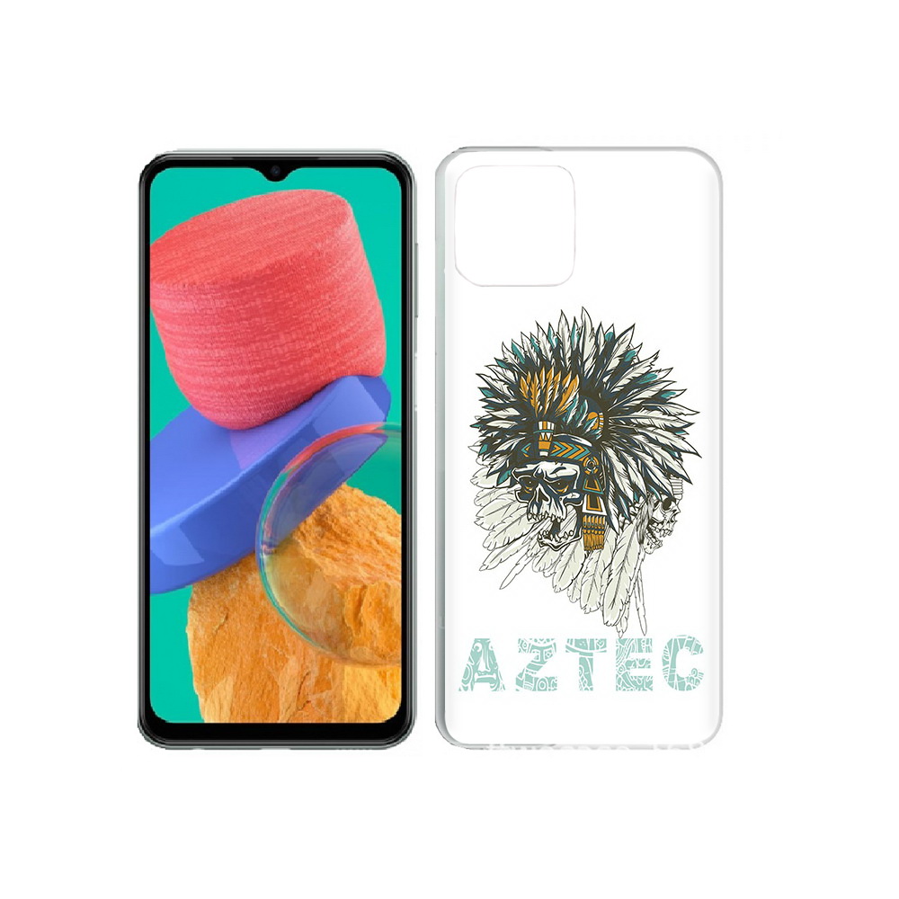 

Чехол MyPads Tocco для Samsung Galaxy M33 скелет индеец (PT227322.603.602), Прозрачный, Tocco
