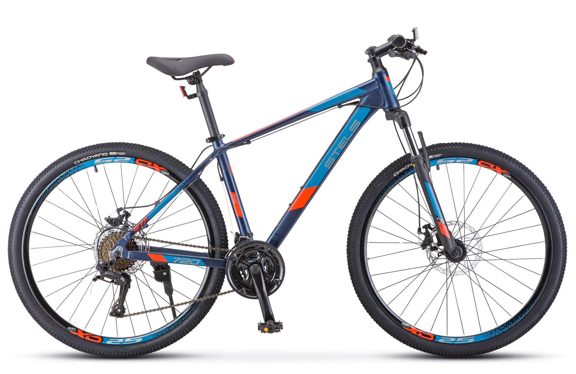 

Велосипед Stels Navigator 720 MD 27.5" V010 2024 17" темный-синий
