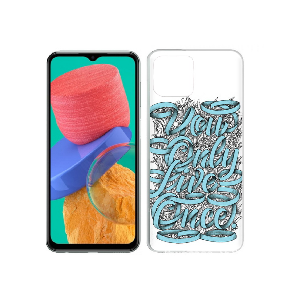 

Чехол MyPads Tocco для Samsung Galaxy M33 слова из ленты абстракция (PT227322.603.607), Прозрачный, Tocco