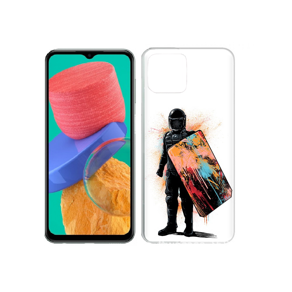 

Чехол MyPads Tocco для Samsung Galaxy M33 солдат с красочным щитом (PT227322.603.614), Прозрачный, Tocco