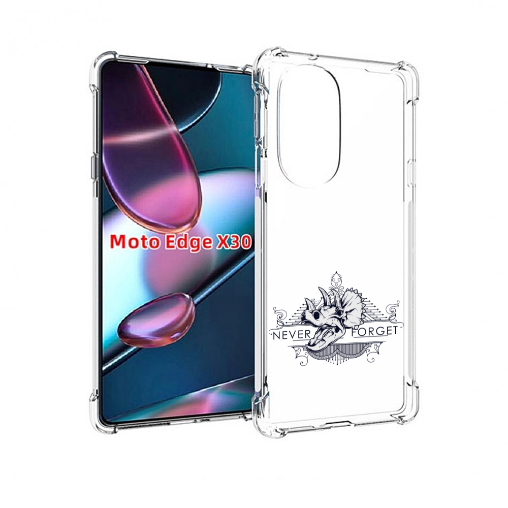 

Чехол MyPads логотип носорога никогда не забуду для Motorola Moto Edge X30, Прозрачный, Tocco