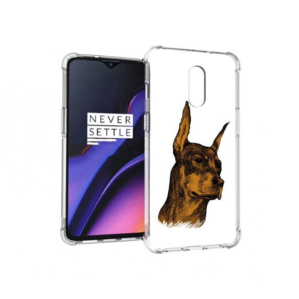 

Чехол MyPads Tocco для OnePlus 7 скетч доберман (PT227043.140.605), Прозрачный, Tocco