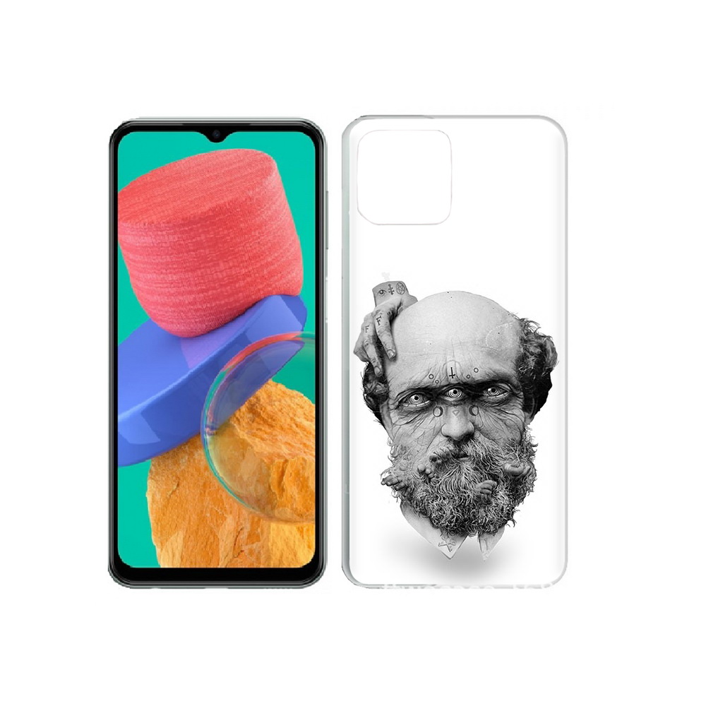

Чехол MyPads Tocco для Samsung Galaxy M33 страшный бородатый мужчина абстракция, Прозрачный, Tocco