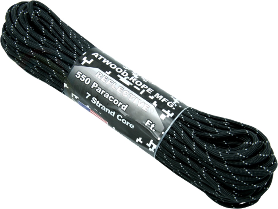 

Паракорд 550 ATWOODROPE 50ft световозвращающий (black)