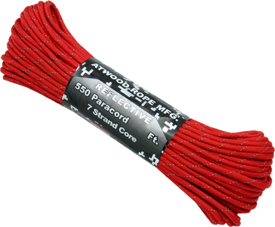 

Паракорд 550 ATWOODROPE 50ft световозвращающий (red)