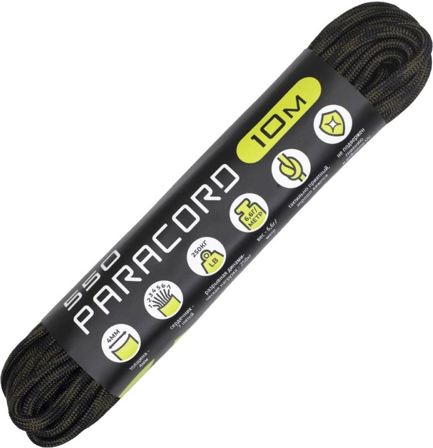 

Паракорд 550 Cord 10м (black forest)