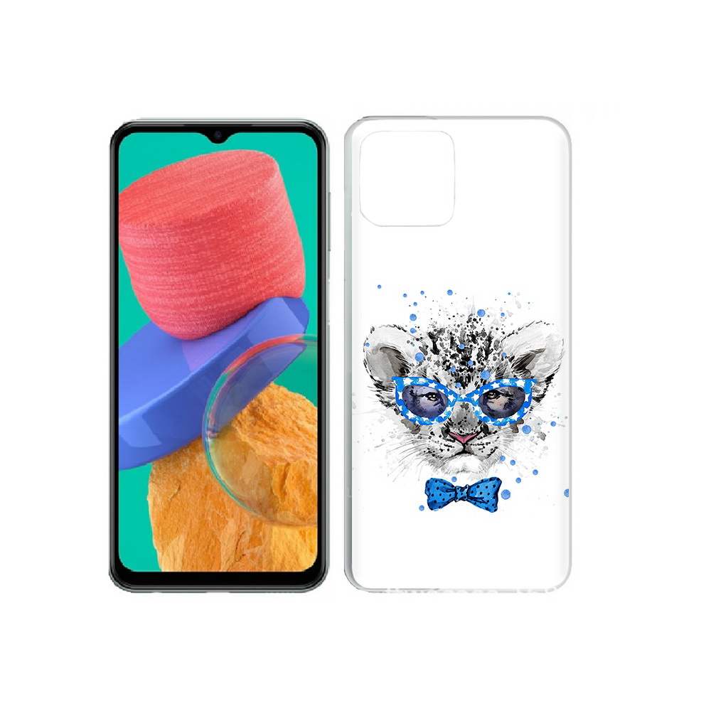 

Чехол MyPads Tocco для Samsung Galaxy M33 тигренок с бабочкой (PT227322.603.642), Прозрачный, Tocco