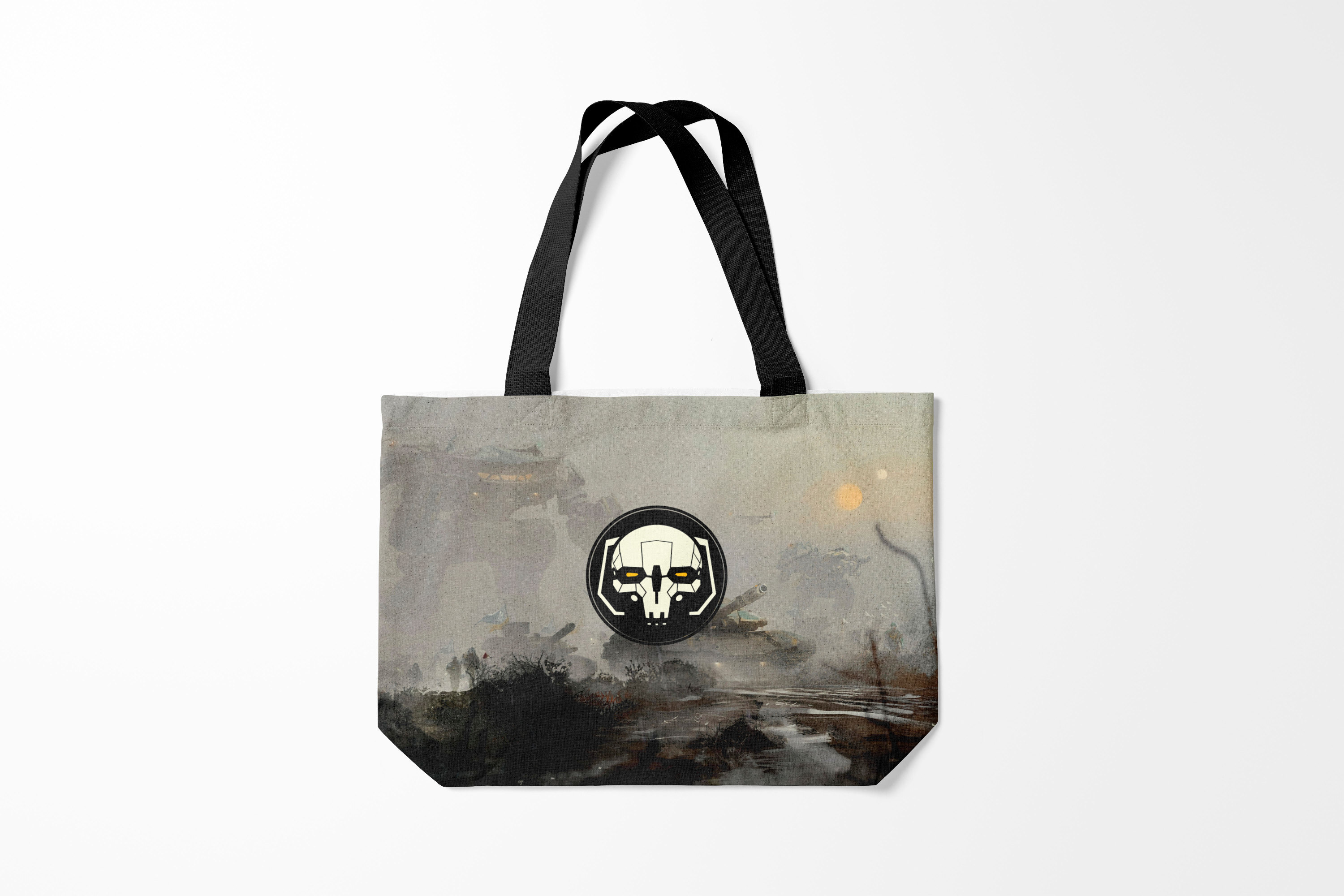 

Сумка шoппер унисекс Burnettie BattleTech SkulMech, серый, BattleTech SkulMech