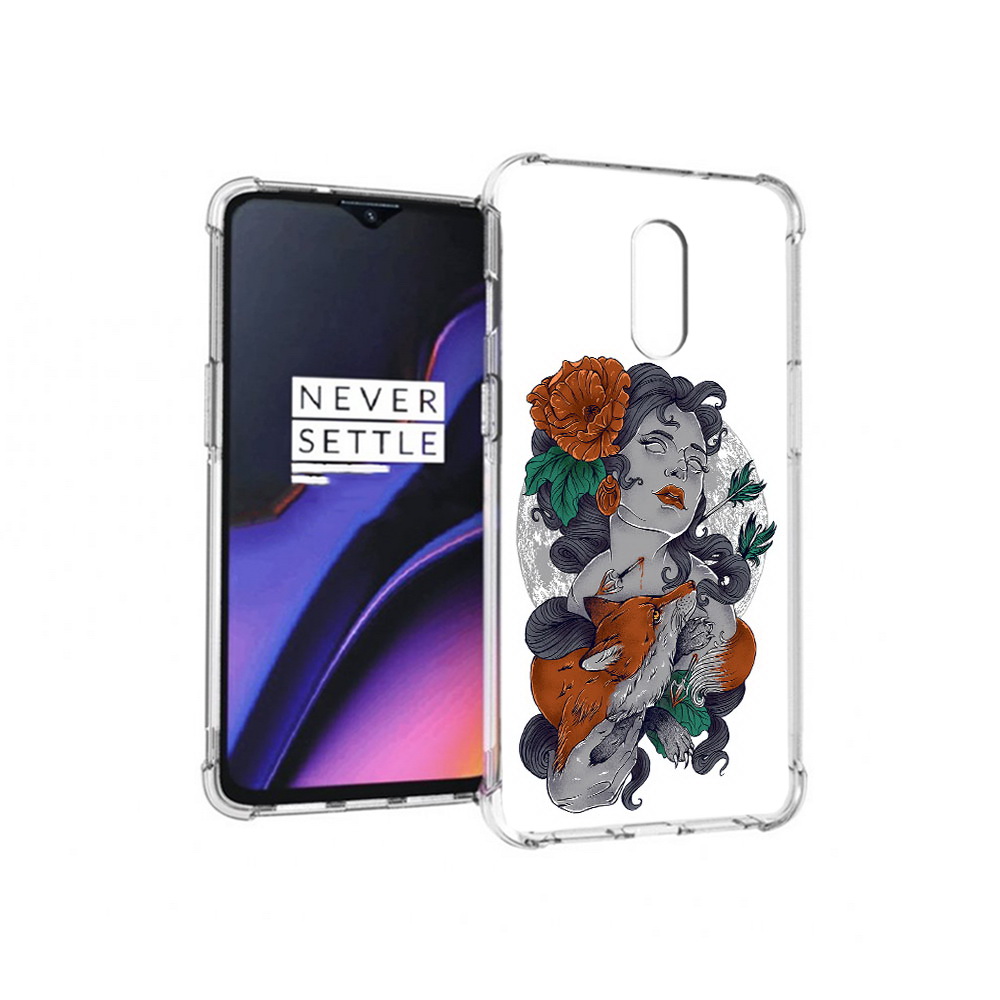 

Чехол MyPads Tocco для OnePlus 7 темная девушка с лисой (PT227043.140.639), Прозрачный, Tocco