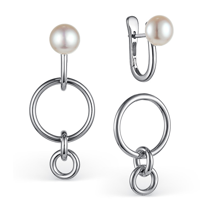 

Серьги из серебра DeFleur 52039S1, жемчуг культивированный, 52039S1