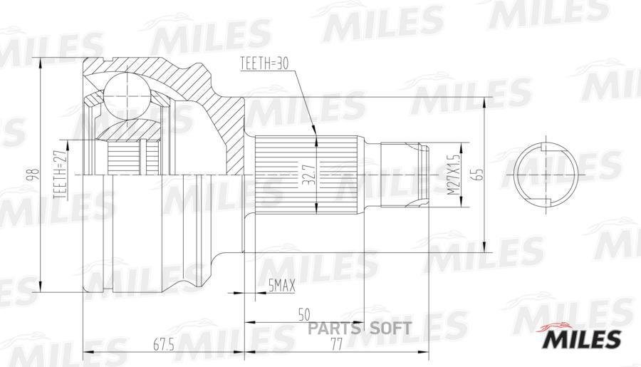 

Шрус Наружный Bmw X5(E53) 00-07 (Gkn 304495) Ga20042 Miles арт. GA20042