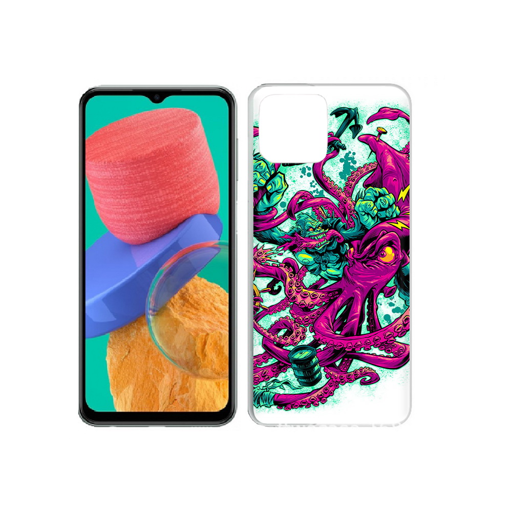 

Чехол MyPads Tocco для Samsung Galaxy M33 фиолетовый кракен (PT227322.603.657), Прозрачный, Tocco