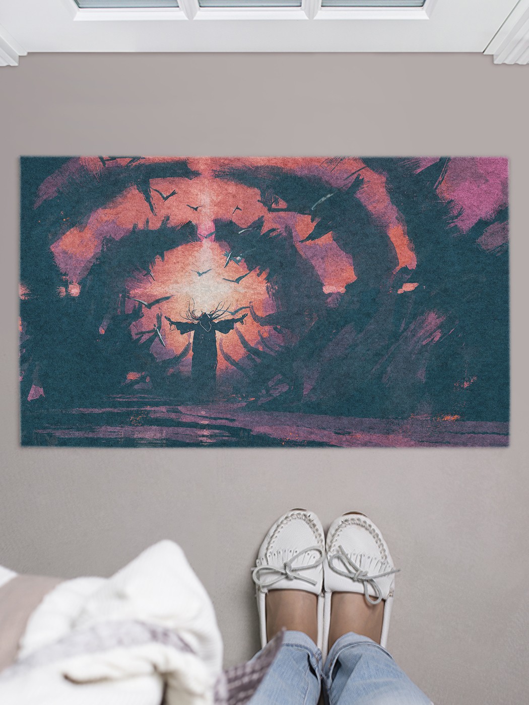 

Придверный коврик в прихожую для обуви, на резиновой основе, 75x45 см door_50988 JoyArty