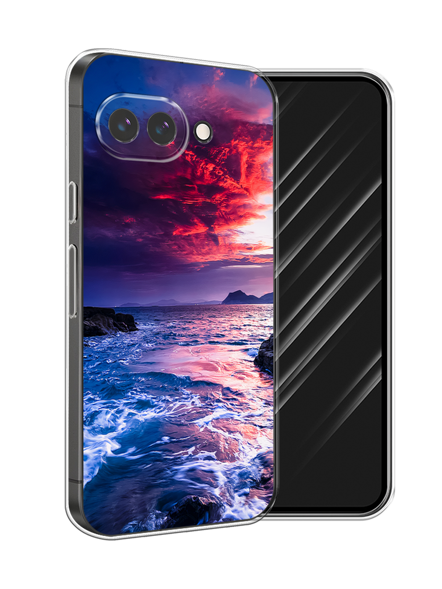 

Чехол Awog на Google Pixel 9a "Волны 1", Розовый;синий, 272250-1