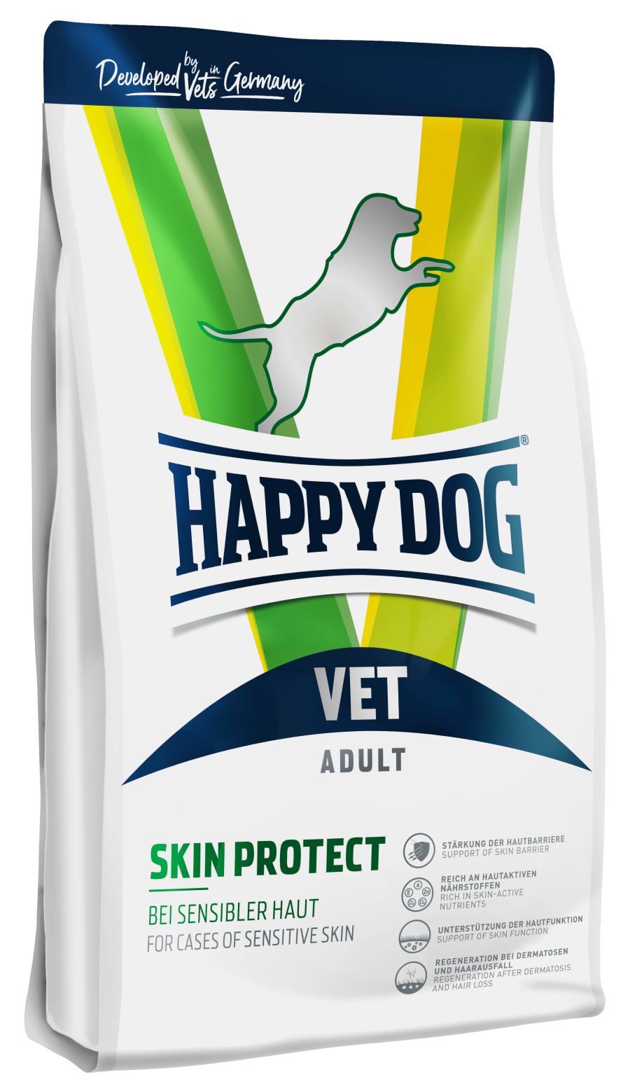 фото Сухой корм для собак happy dog при раздражении кожи, чрезмерной линьке vet diet skin, 4кг