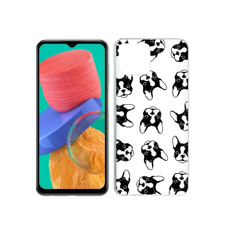 

Чехол MyPads Tocco для Samsung Galaxy M33 черно белые собачки (PT227322.603.683), Прозрачный, Tocco