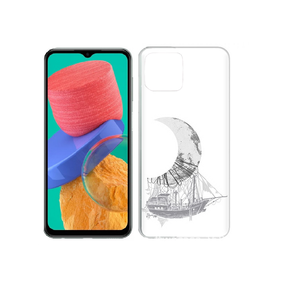 

Чехол MyPads Tocco для Samsung Galaxy M33 черно белый корабль полумесяц (PT227322.603.684), Прозрачный, Tocco