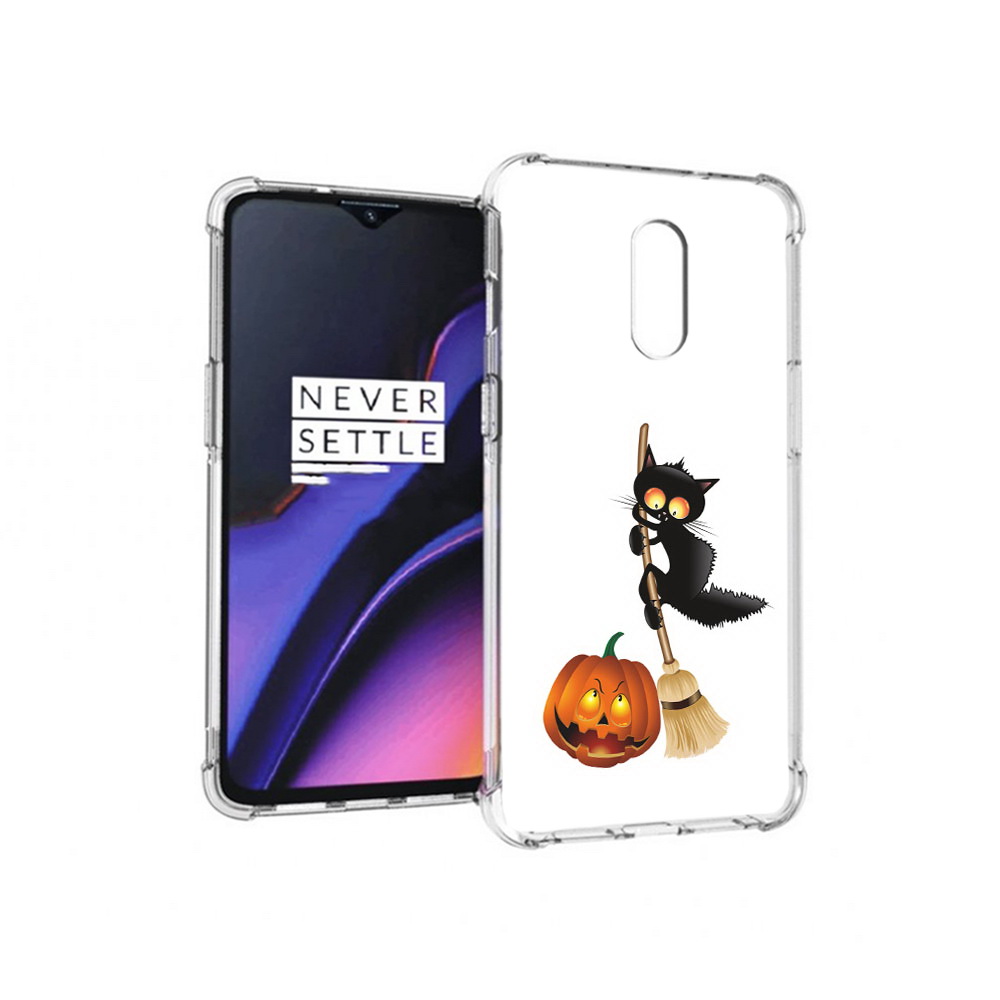 

Чехол MyPads Tocco для OnePlus 7 хэлуинский котик (PT227043.140.667), Прозрачный, Tocco