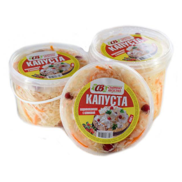 

Капуста Сытно и Вкусно маринованная с клюквой 900 г
