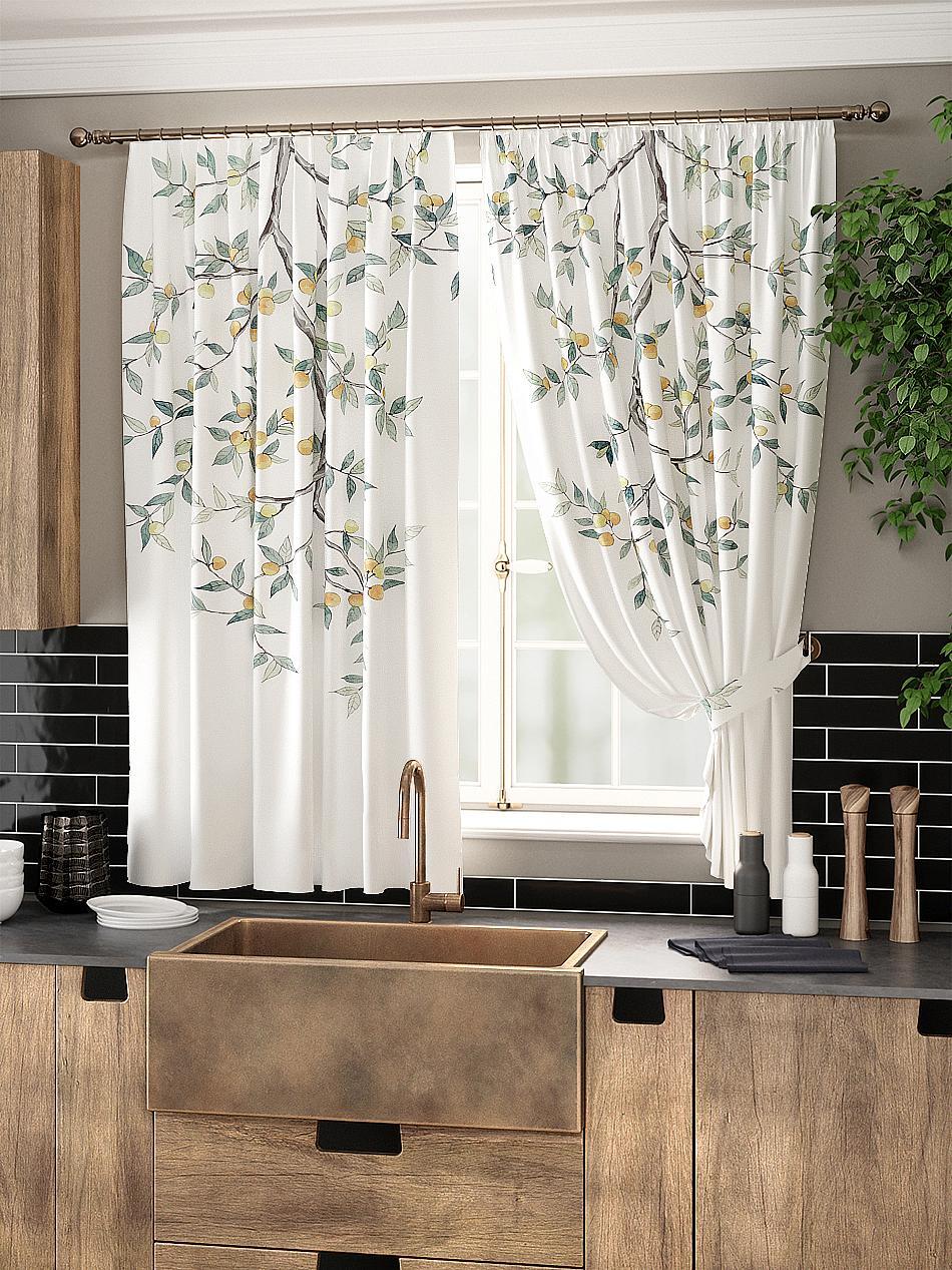 

Комплекты штор AT HOME Клейрос высота 180 см, ширина 150 см, Белый, 961027