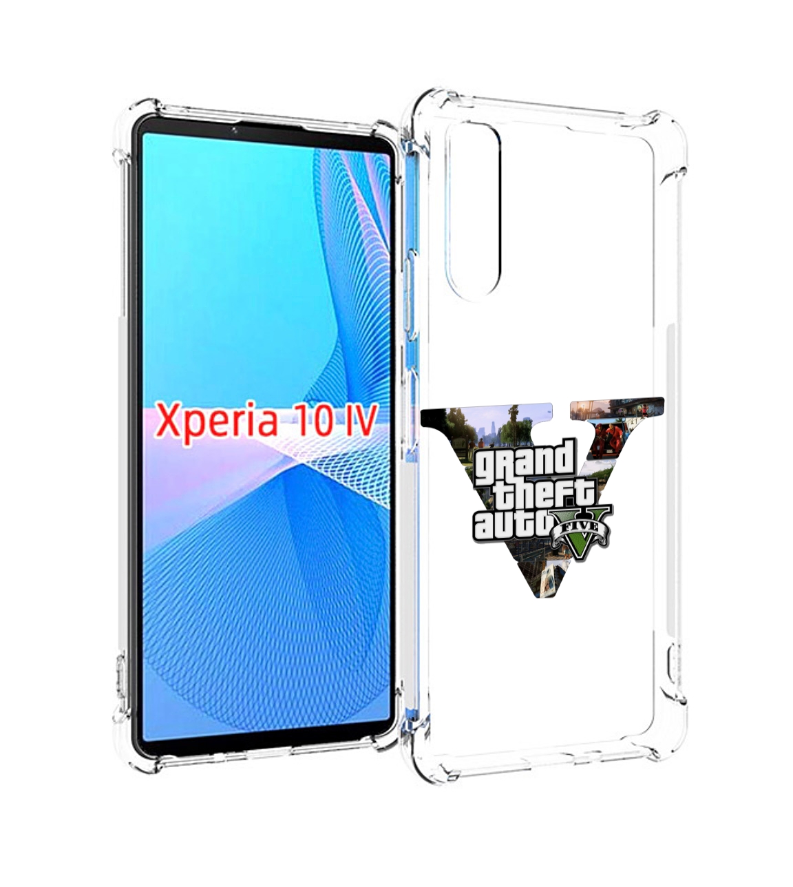 

Чехол MyPads GTA 5 логотип для Sony Xperia 10 IV (10-4), Прозрачный, Tocco