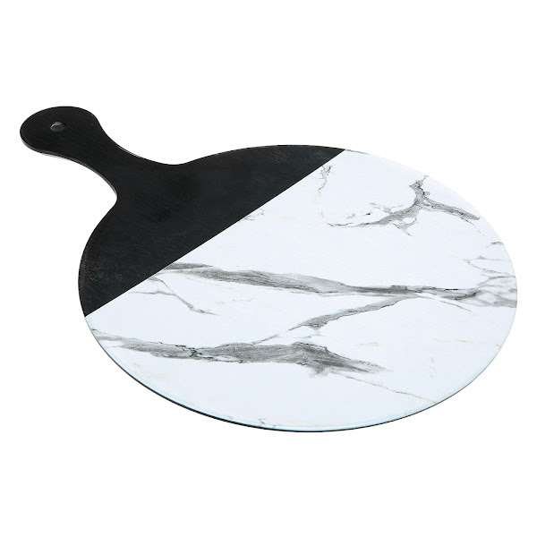 

Доска сервировочная Kulsan Marble белая пластик 30 см