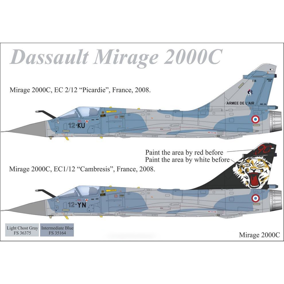 Декали UpRise 1/48 для Mirage 2000C EC2/12 