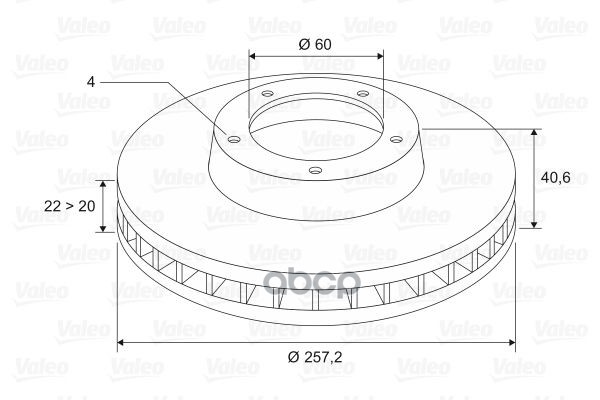 Тормозной диск Valeo для Opel Corsa D 2006-/Fiat Punto 2009- 297044