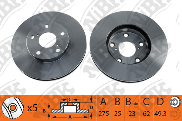 

Тормозной диск NiBK комплект 1 шт. RN1143