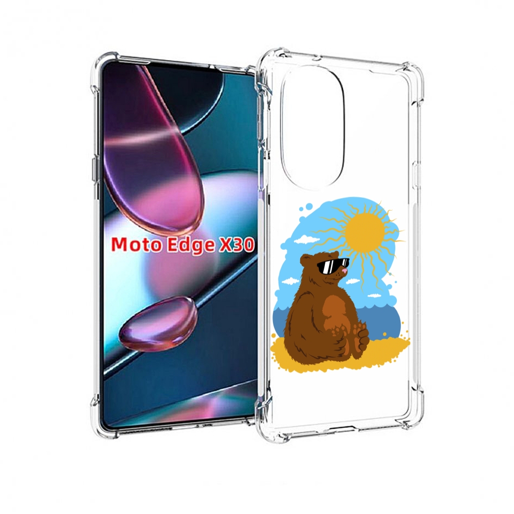 

Чехол MyPads медведь на чиле для Motorola Moto Edge X30, Прозрачный, Tocco