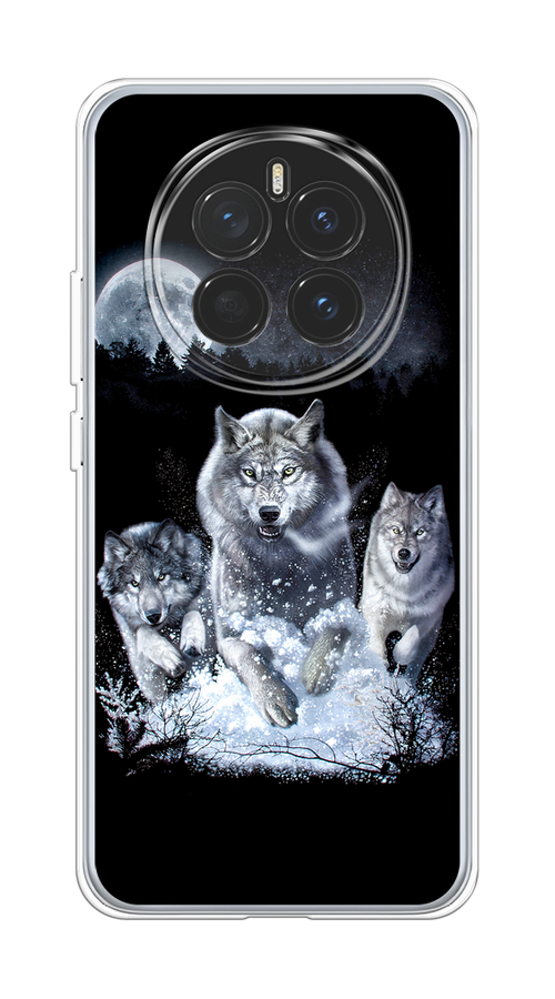 

Чехол на Honor Magic 7 "Стая волков под луной", Черный;белый;серый, 6125550-1