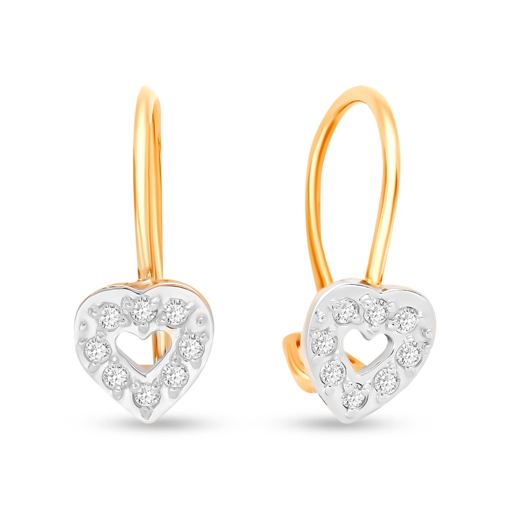 

Серьги из красного золота 585Gold 602000556, фианит, 602000556