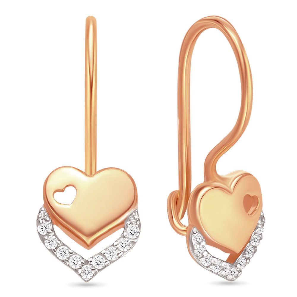 

Серьги из красного золота 585Gold 602000601, фианит, 602000601