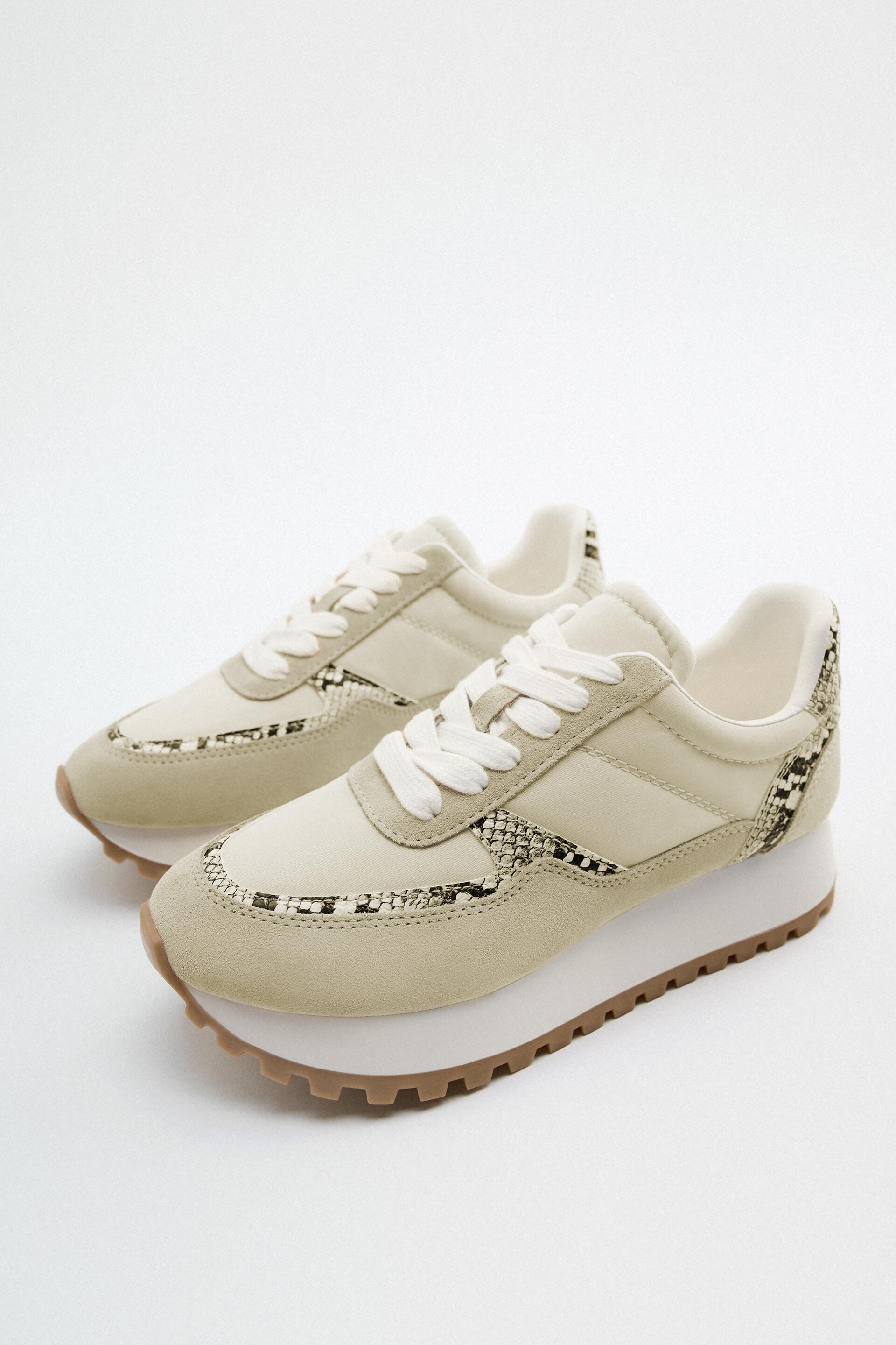 

Кроссовки женские ZARA 177677 бежевые 39 RU (доставка из-за рубежа), 177677