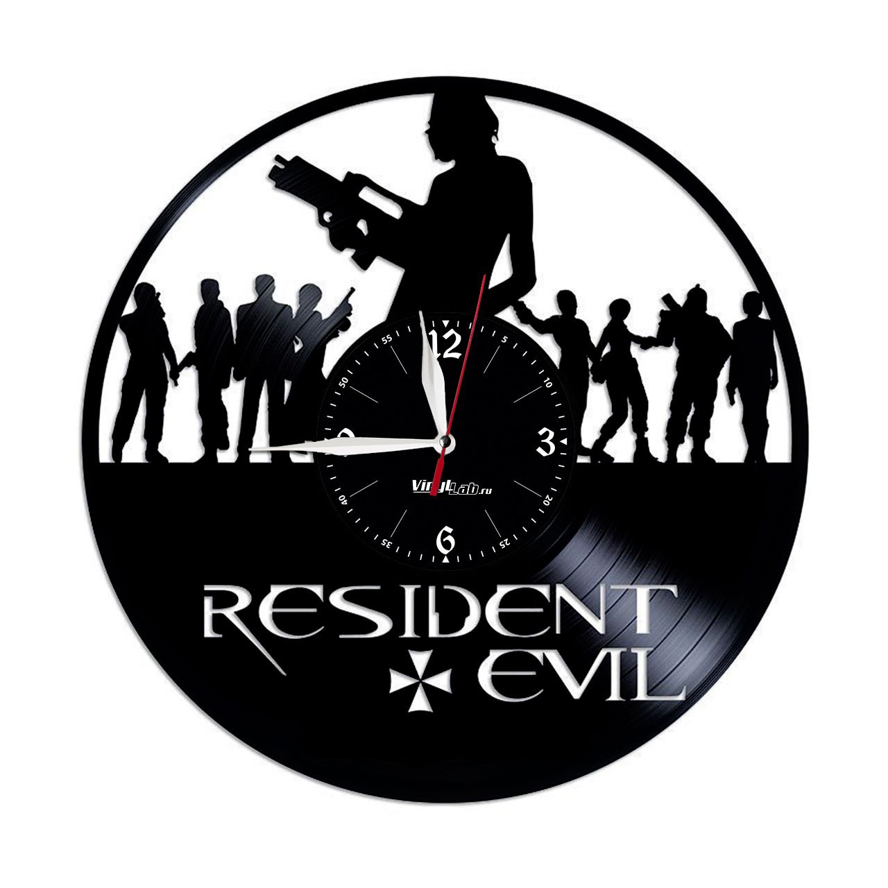 

Часы из виниловой пластинки (c) VinylLab - Resident Evil