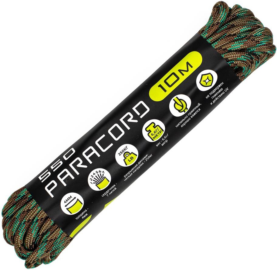 

Паракорд 550 Cord 10м (survival camo)