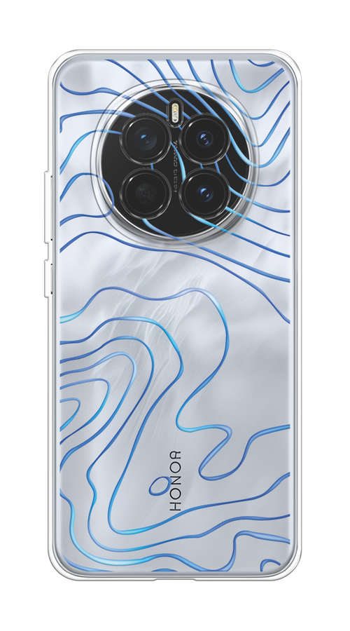 

Чехол на Honor Magic 7 "Blue lines", Прозрачный;синий, 6125550-1