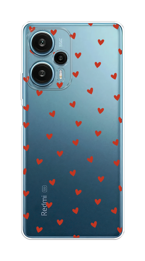 

Чехол на Xiaomi Redmi Note 12 Turbo/Poco F5 "Red hearts", Красный;прозрачный, 318450-1