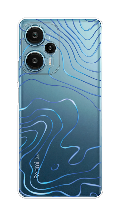 

Чехол на Xiaomi Redmi Note 12 Turbo/Poco F5 "Blue lines", Прозрачный;синий, 318450-1