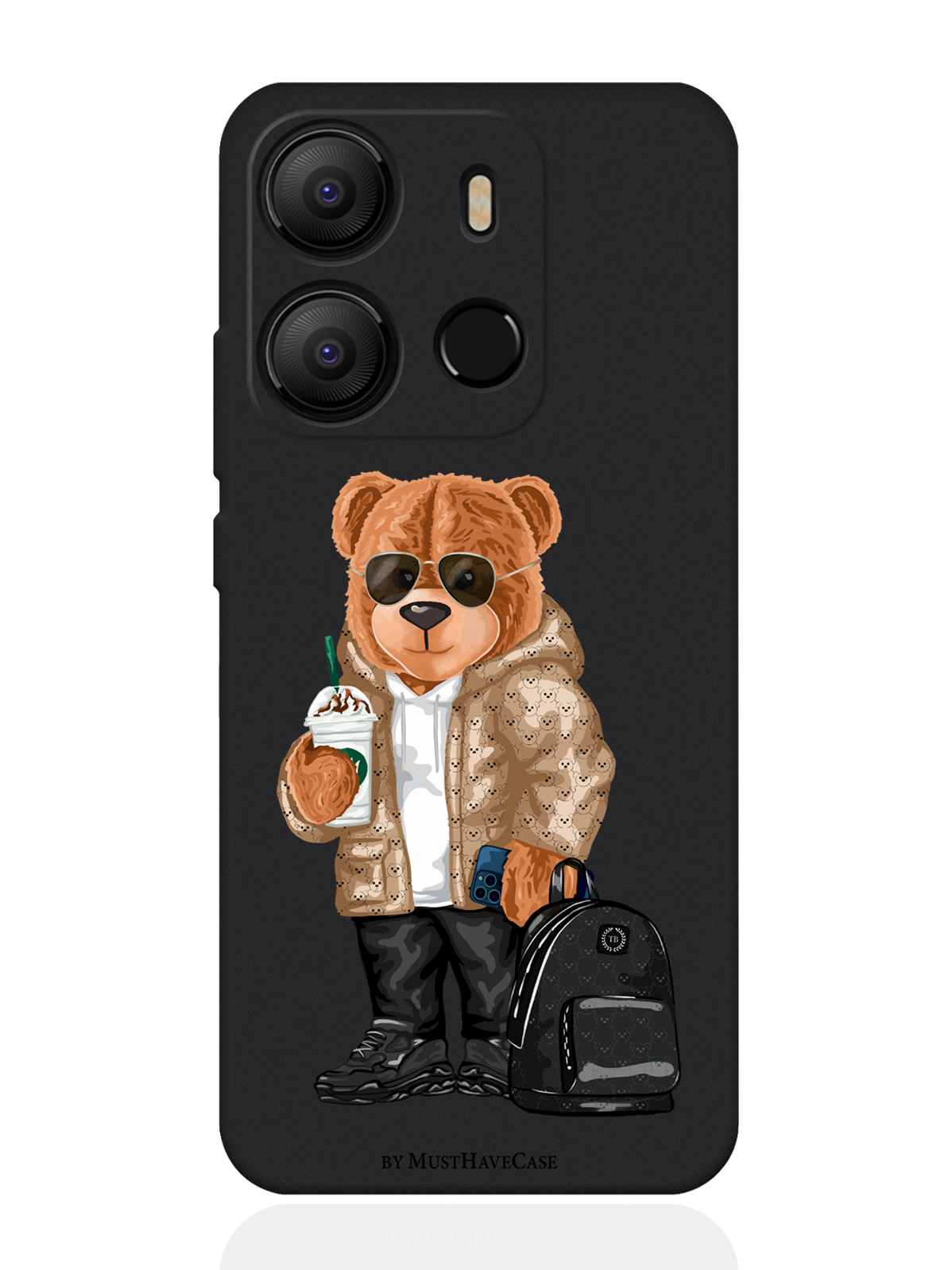 

Чехол для Tecno Pop 7 Tony Style в очках черный, Коричневый;черный;белый