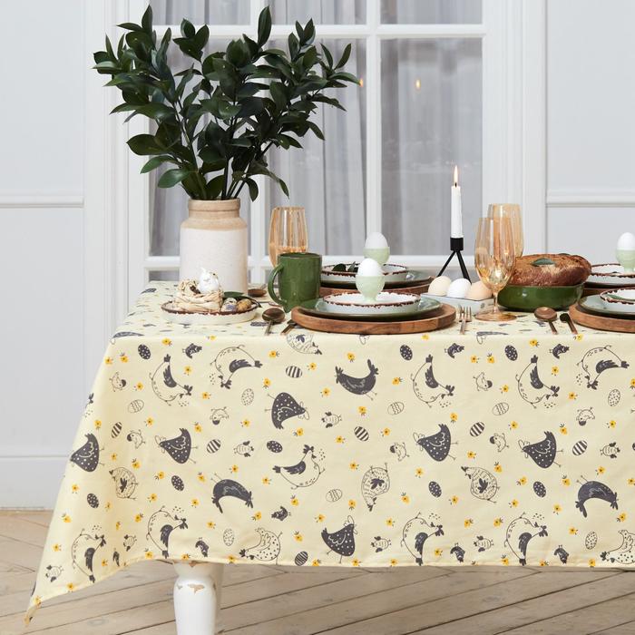 

Скатерть пасхальная, Доляна Сhicken farm 110х144 см, 100% хлопок, 164 г/м2, Сhicken farm Доляна